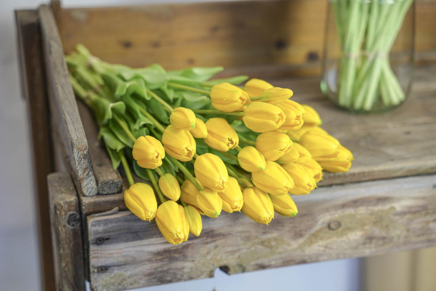 Tulpen boeket Geel - 10 stuks - Kunst tulpen - 42 cm