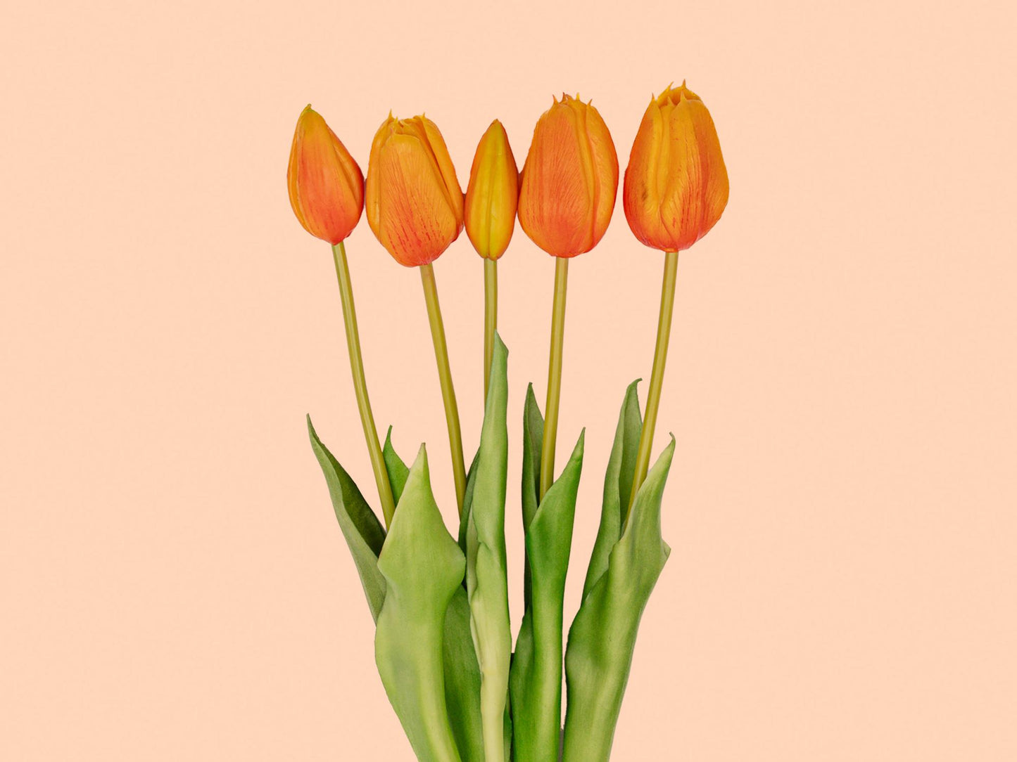 Tulpen boeket Oranje - 10 stuks - Kunst tulpen - 42 cm