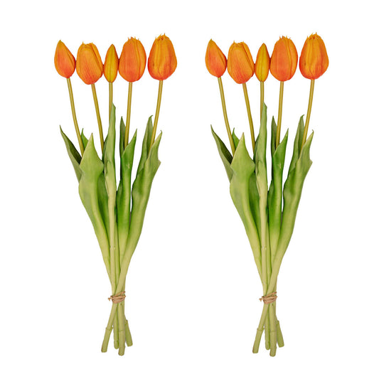 Tulpen boeket Oranje - 10 stuks - Kunst tulpen - 42 cm