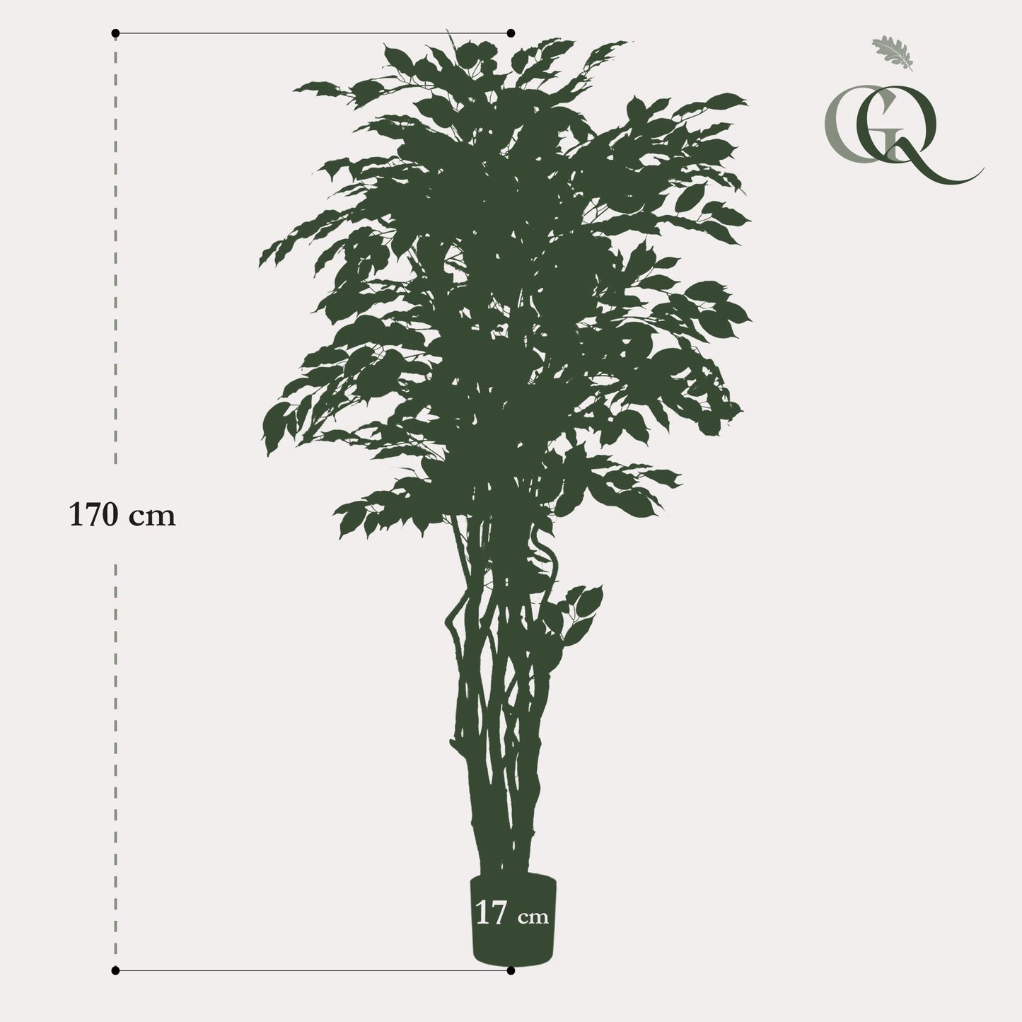 Kunstplant - Ficus liana - Vioolbladplant - 170cm