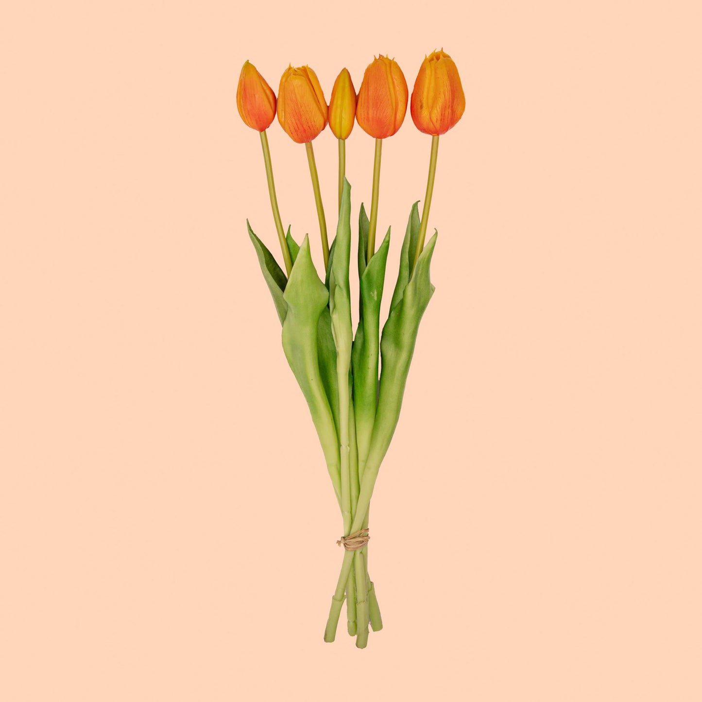 Tulpen boeket Oranje - 5 stuks - Kunst tulpen - 42 cm