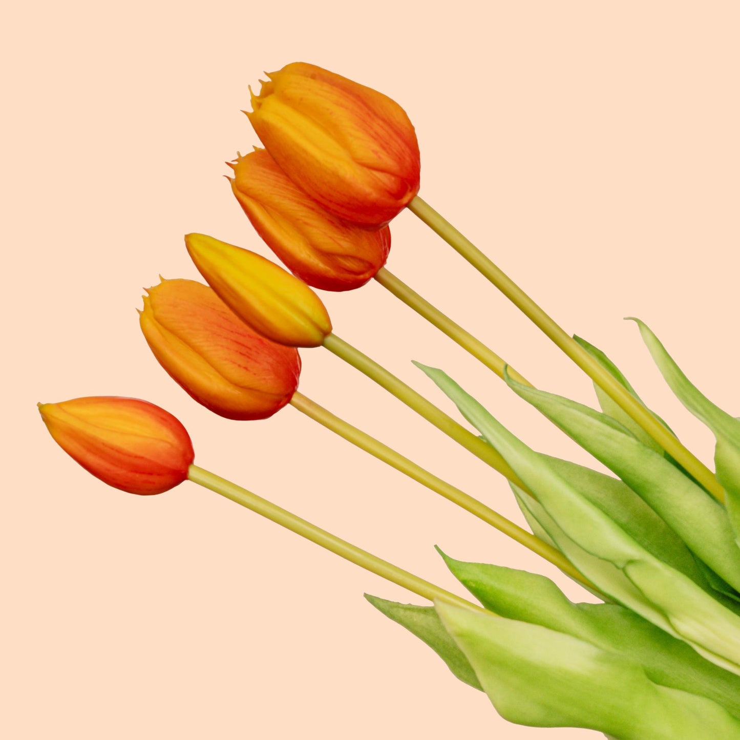 Tulpen boeket Oranje - 10 stuks - Kunst tulpen - 42 cm