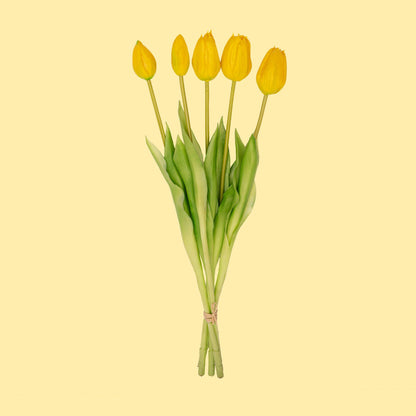 Tulpen boeket Geel - 10 stuks - Kunst tulpen - 42 cm