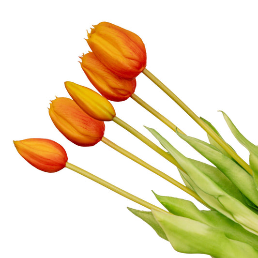 Tulpen boeket Oranje - 5 stuks - Kunst tulpen - 42 cm